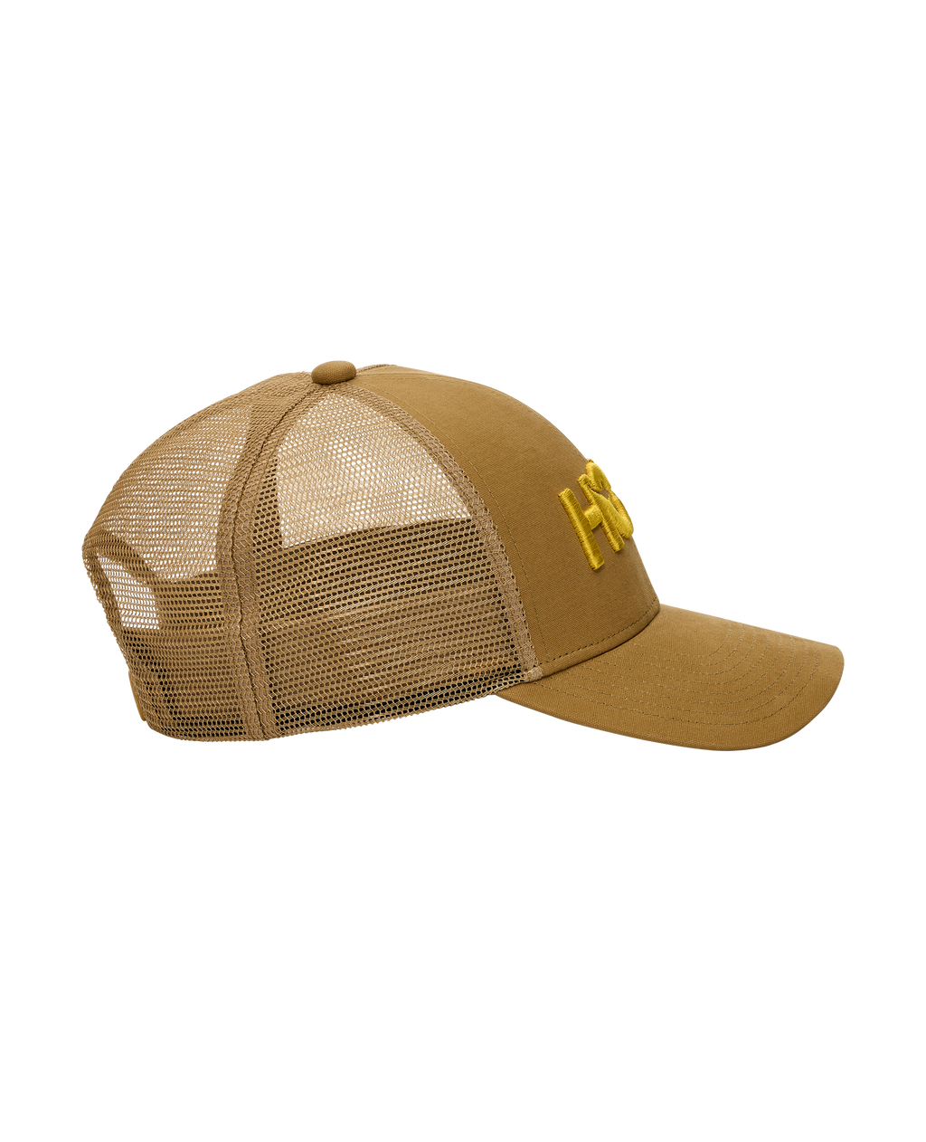 HOKA HOKA Core Logo Trucker Unisex Mustard Seed — vista tres cuartos