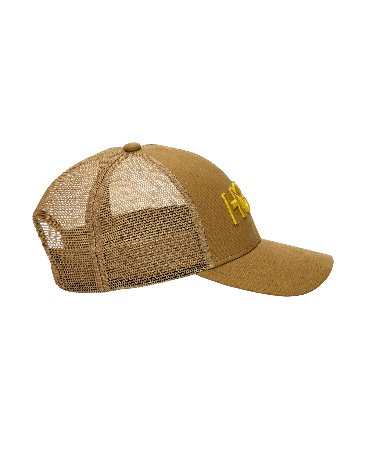 HOKA HOKA Core Logo Trucker Unisex Mustard Seed — vista tres cuartos