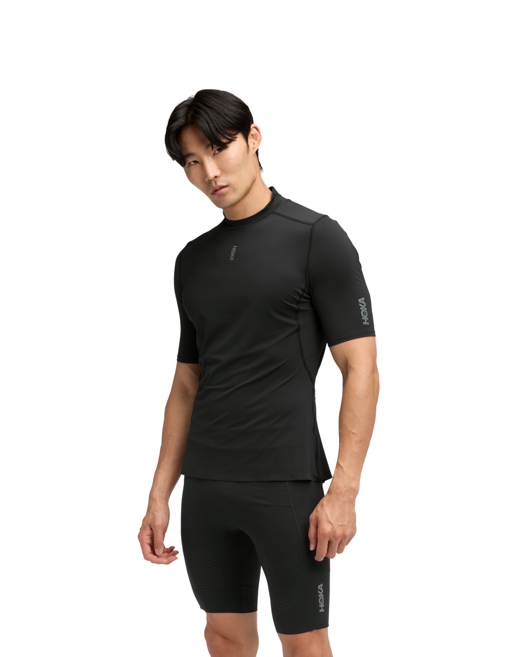 HOKA Skybreeze Short Sleeve Hombre Black — vista lateral
