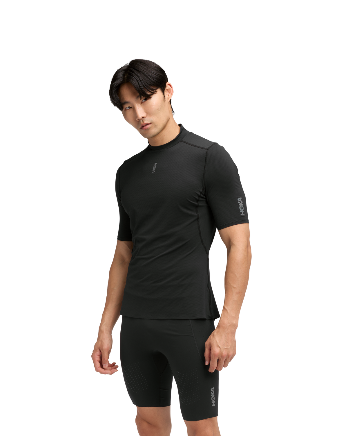 HOKA Skybreeze Short Sleeve Hombre Black — vista lateral