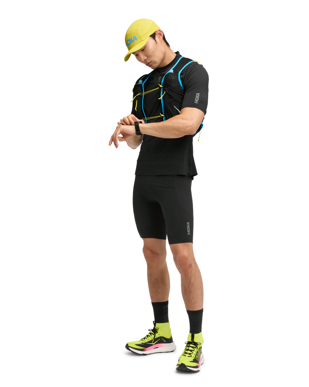 HOKA Skybreeze Short Sleeve Hombre Black — vista frontal