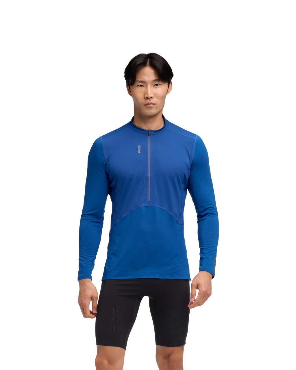 HOKA Skybreeze Long Sleeve Zip Hombre Ultramarine — vista lateral