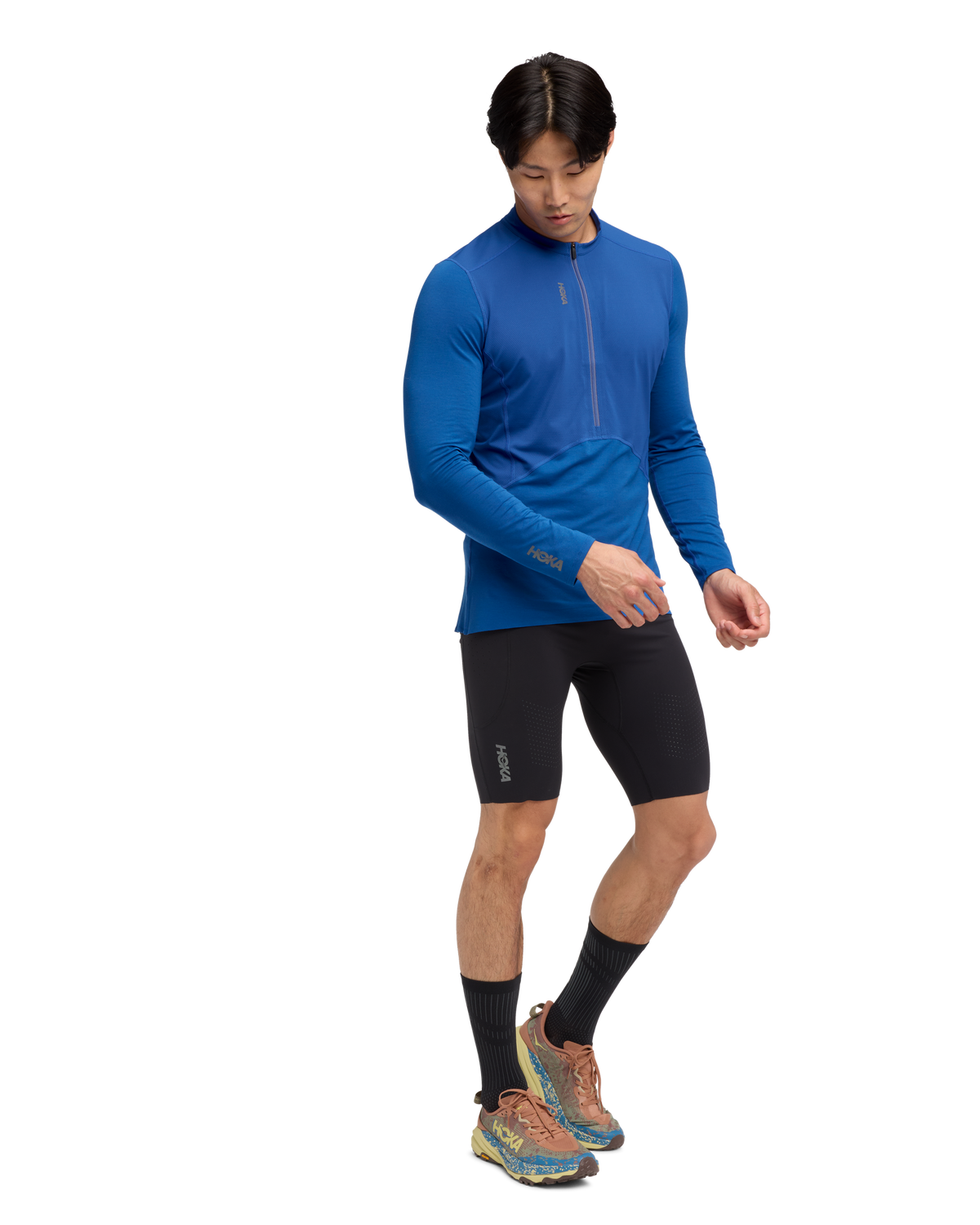 HOKA Skybreeze Long Sleeve Zip Hombre Ultramarine — vista frontal