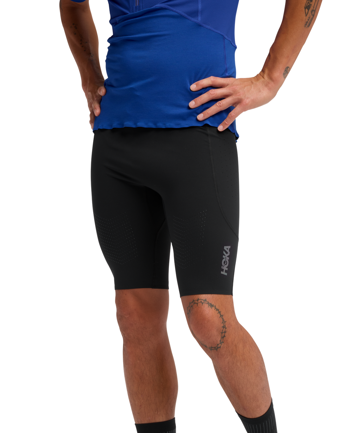 HOKA Skybreeze Half Tight Hombre Black — vista lateral