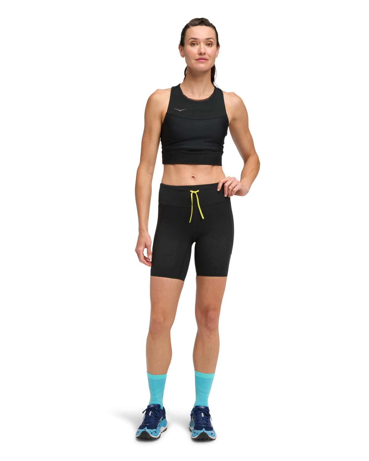 HOKA Skybreeze Half Tight Mujer Black — vista frontal