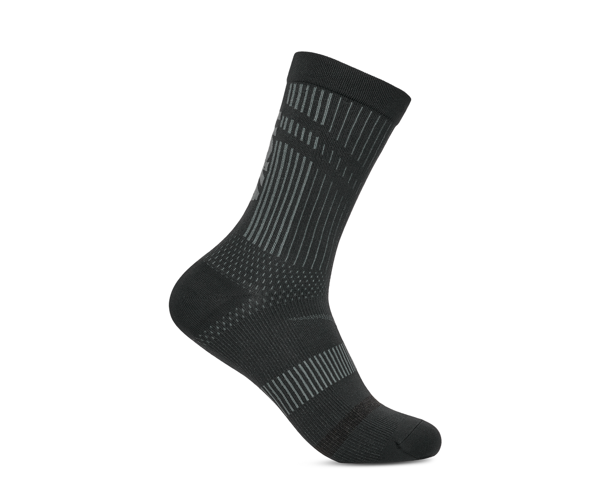 HOKA Trail Run Crew Sock Unisex Black — vista lateral