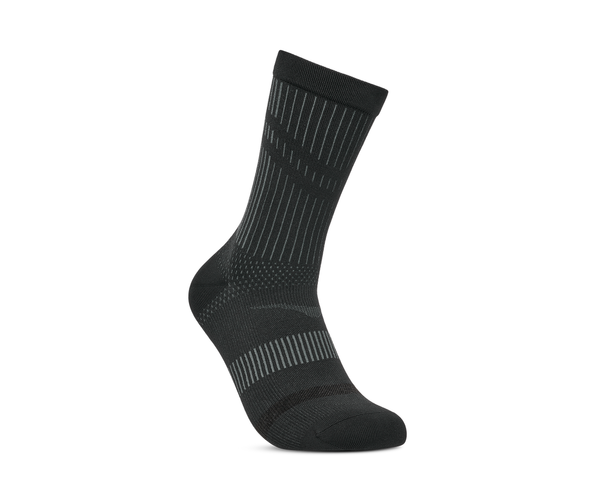 HOKA Trail Run Crew Sock Unisex Black — vista medial