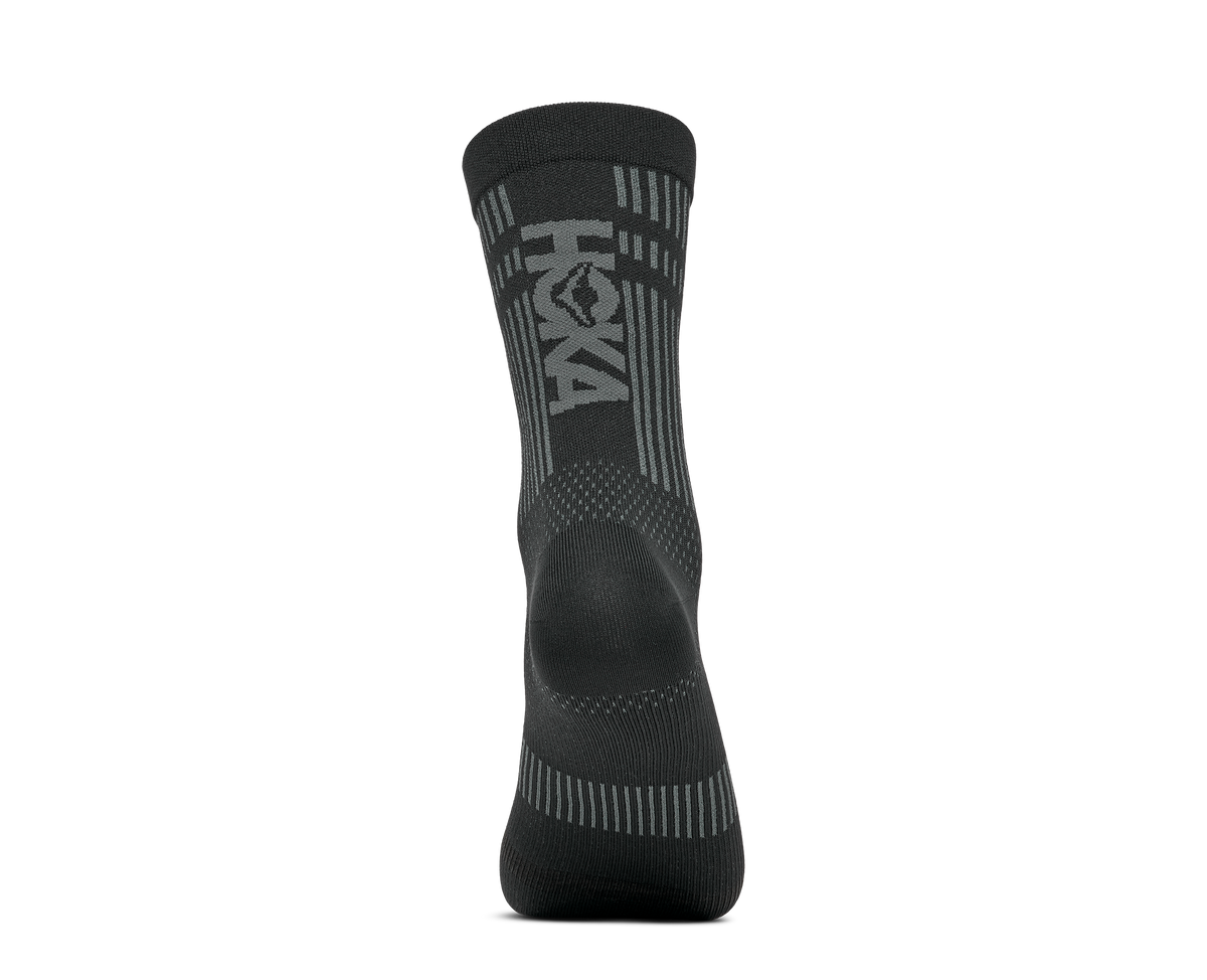HOKA Trail Run Crew Sock Unisex Black — vista frontal