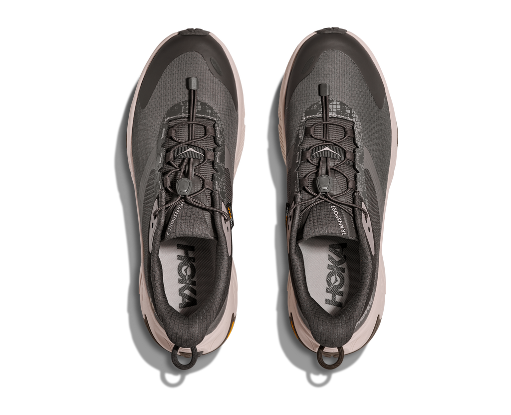 HOKA Transport 2 Hombre Gravel / Stucco — vista medial