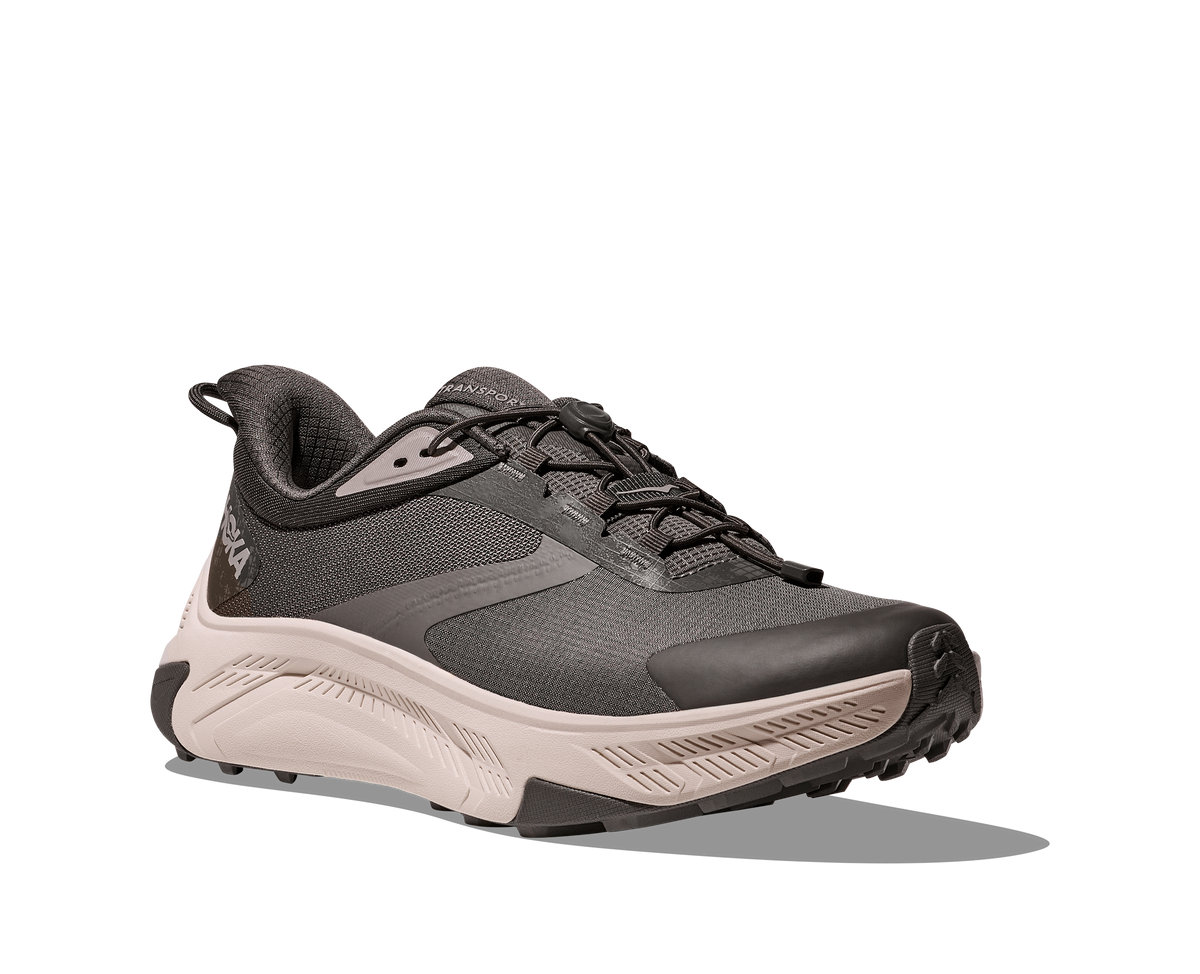 HOKA Transport 2 Hombre Gravel / Stucco — vista trasera