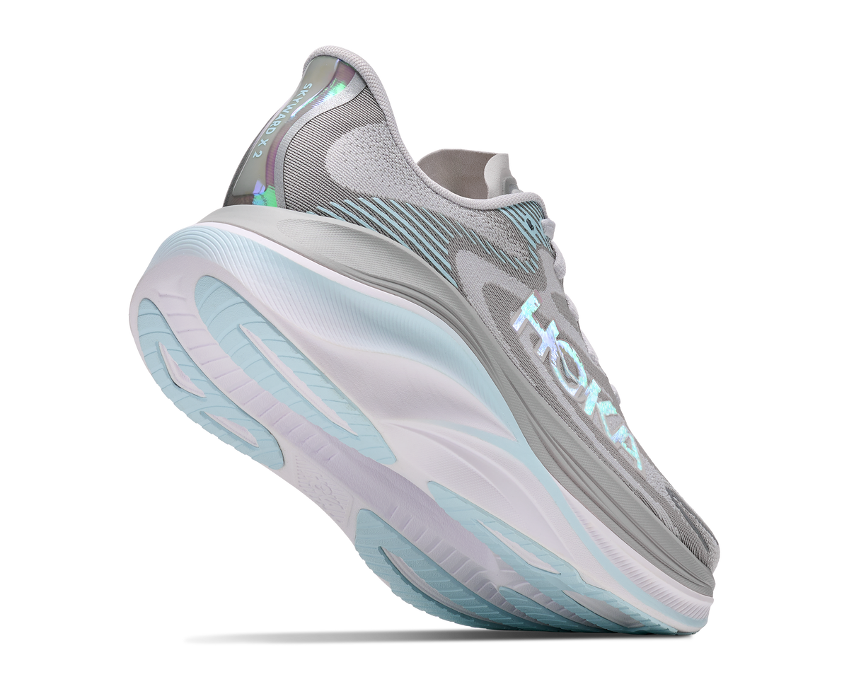 HOKA Skyward X 2 Mujer Stardust / Glimmering Blue — vista tres cuartos