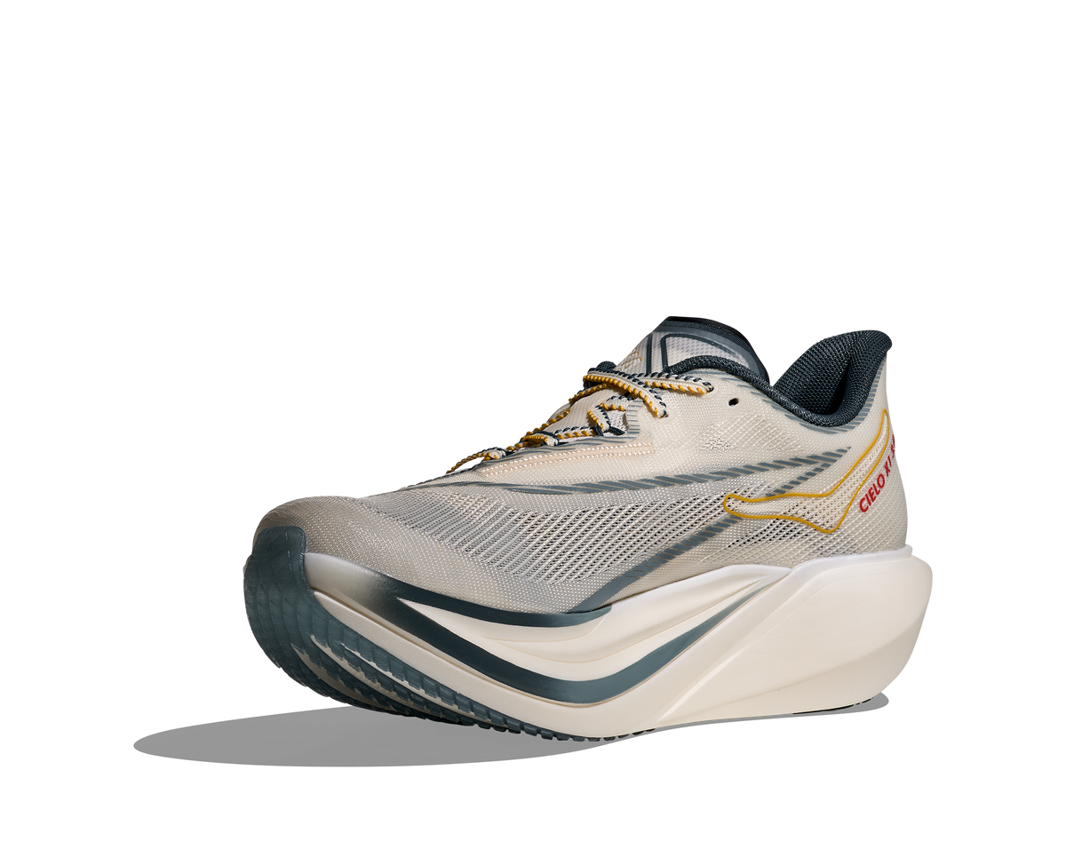 HOKA Cielo X1 3.0 Unisex Alabaster / Yellow Gold — vista frontal