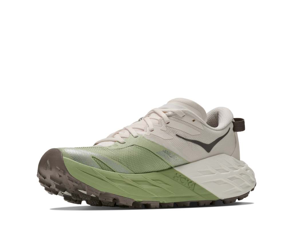 HOKA Speedgoat 7 Mujer Alabaster / Morning Dew — vista frontal