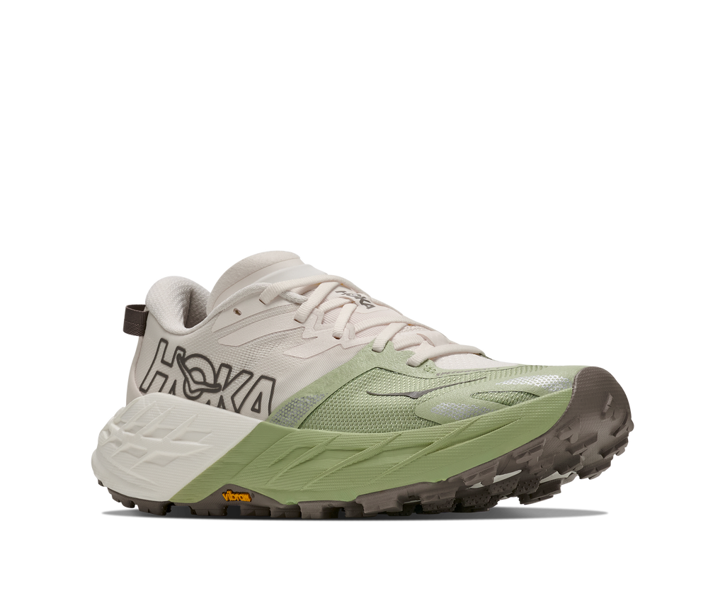 HOKA Speedgoat 7 Mujer Alabaster / Morning Dew — vista trasera