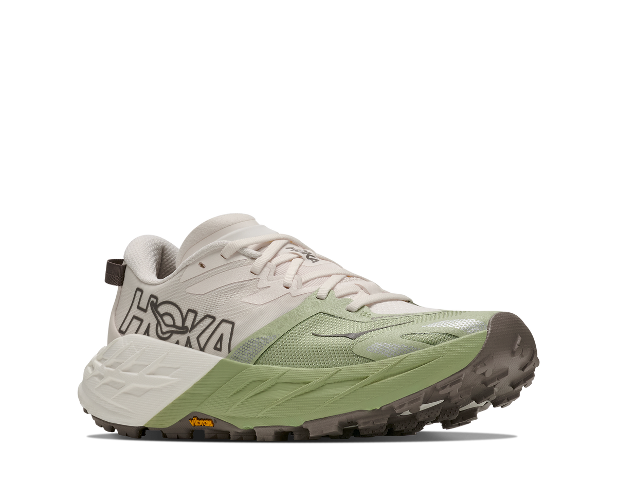 HOKA Speedgoat 7 Mujer Alabaster / Morning Dew — vista trasera