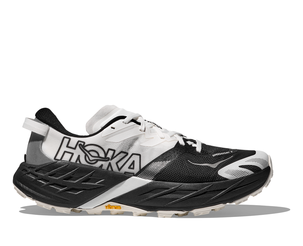 HOKA Speedgoat 7 Mujer Black / White — vista lateral