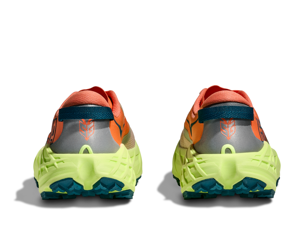 HOKA Speedgoat 7 Mujer Persimmon / Neon Yuzu — vista superior