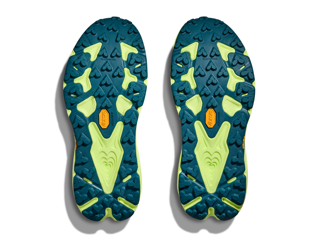 HOKA Speedgoat 7 Mujer Persimmon / Neon Yuzu — suela