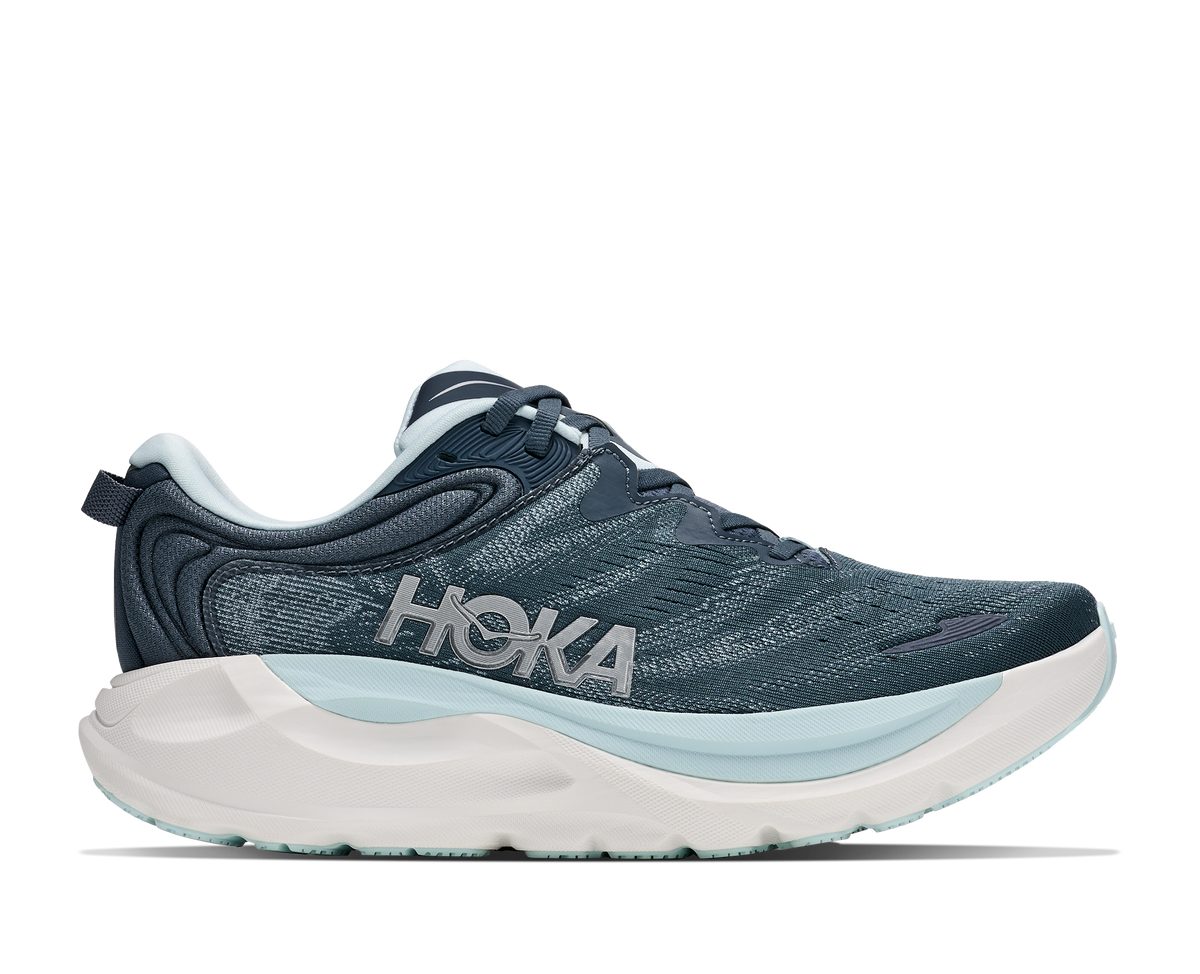 HOKA Gaviota 6 Mujer Faded Navy / Glimmering Blue — vista lateral