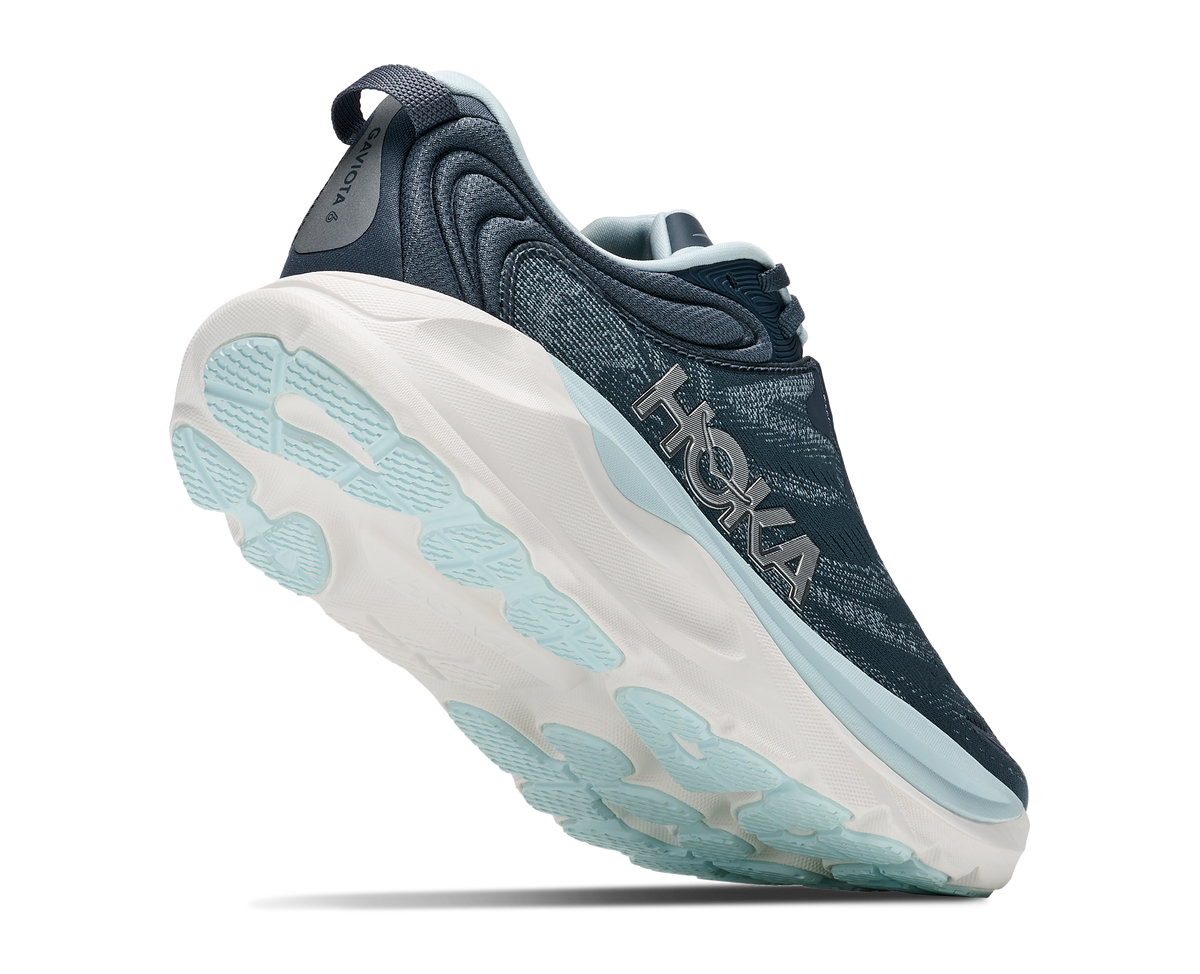 HOKA Gaviota 6 Mujer Faded Navy / Glimmering Blue — vista tres cuartos