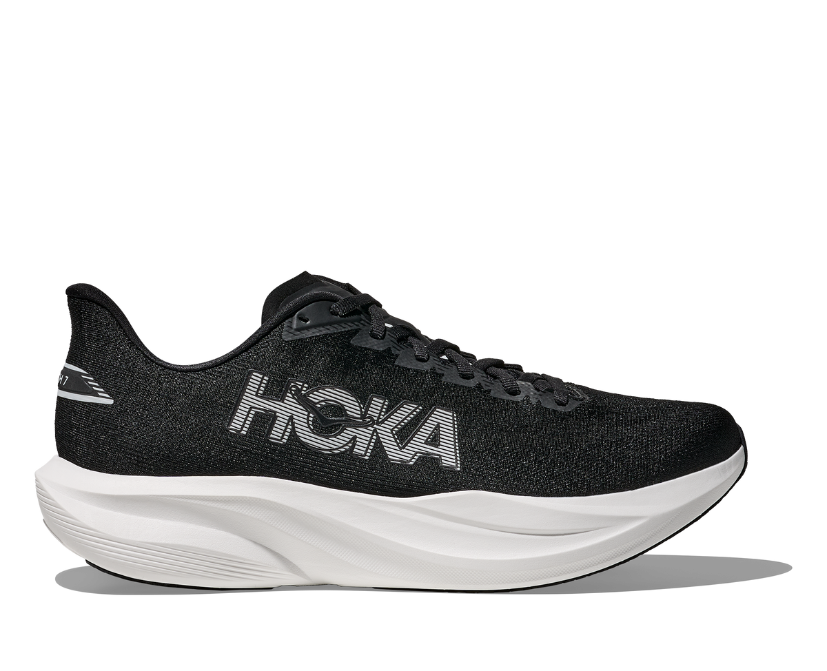 HOKA Mach 7 Mujer Black / White — vista lateral