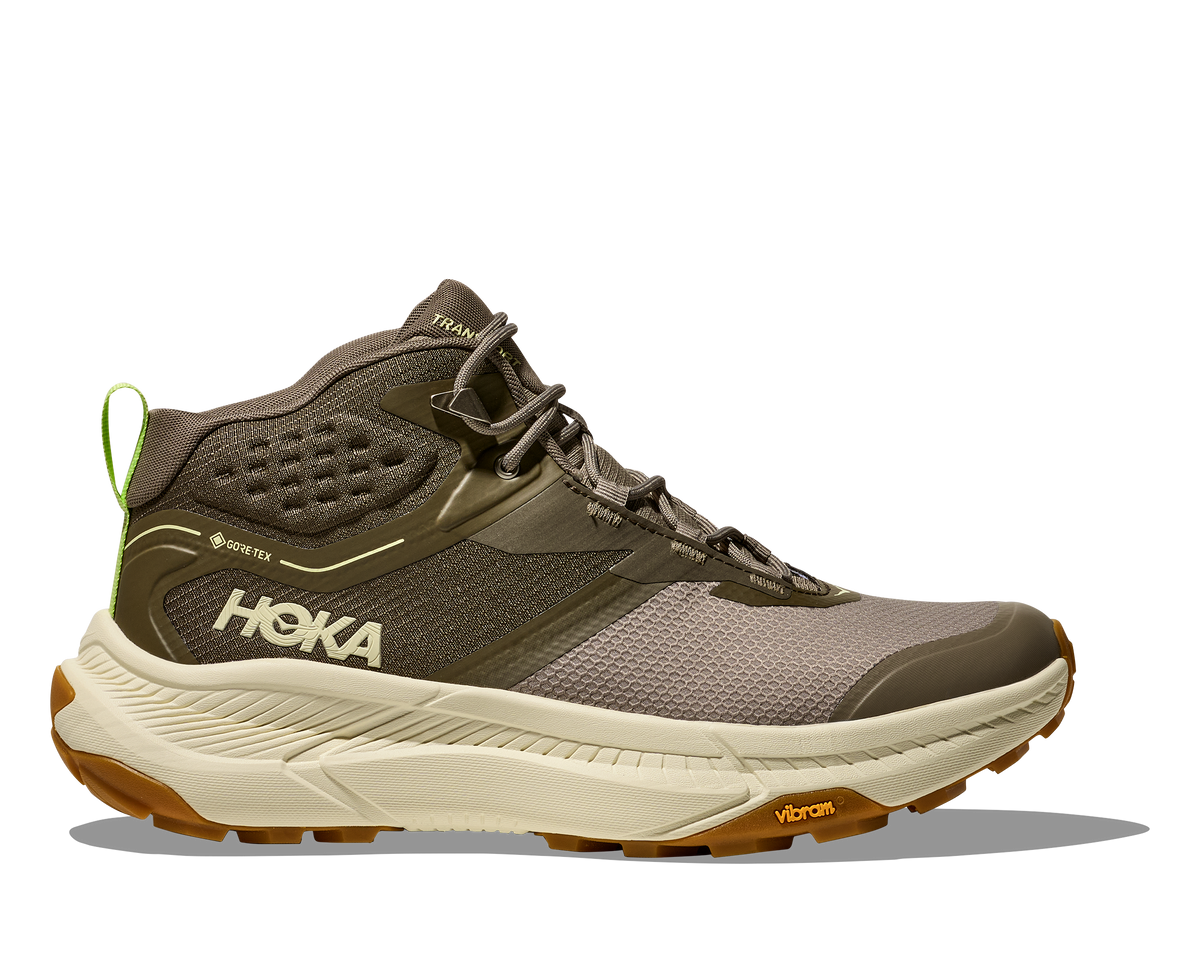 HOKA Transport Hike GTX Hombre Light Roast / Eggshell — vista lateral