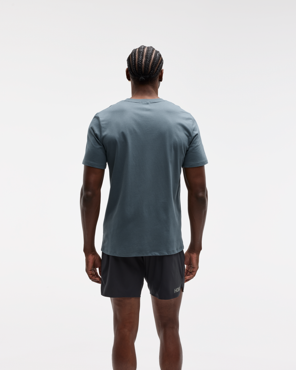 HOKA Core Logo Ctn SS Tee Hombre Faded Navy — vista medial