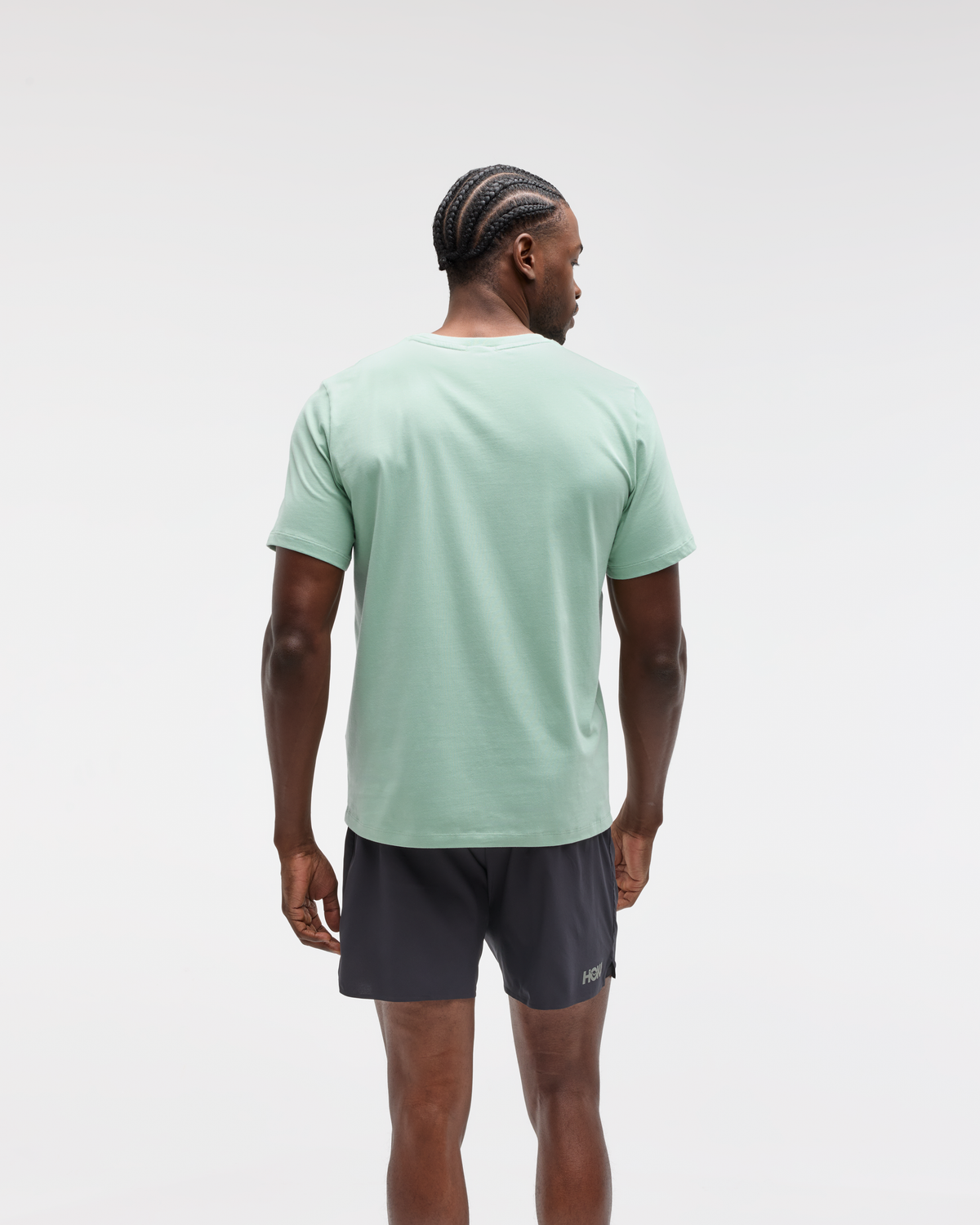 HOKA Core Logo Ctn SS Tee Hombre Sage — vista medial