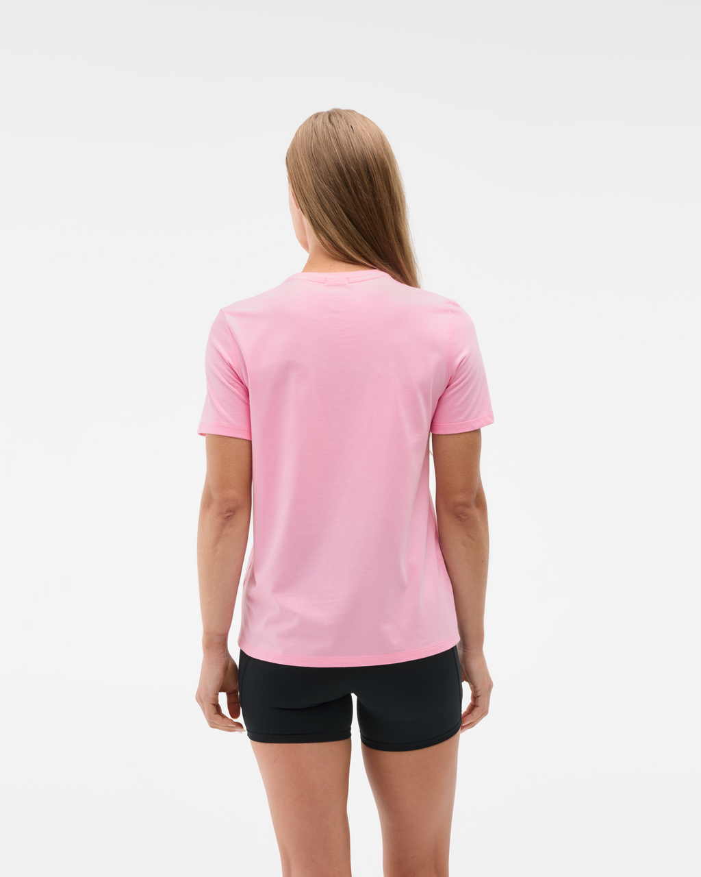 HOKA Core Logo Ctn SS Tee Mujer Bubble Gum — vista medial