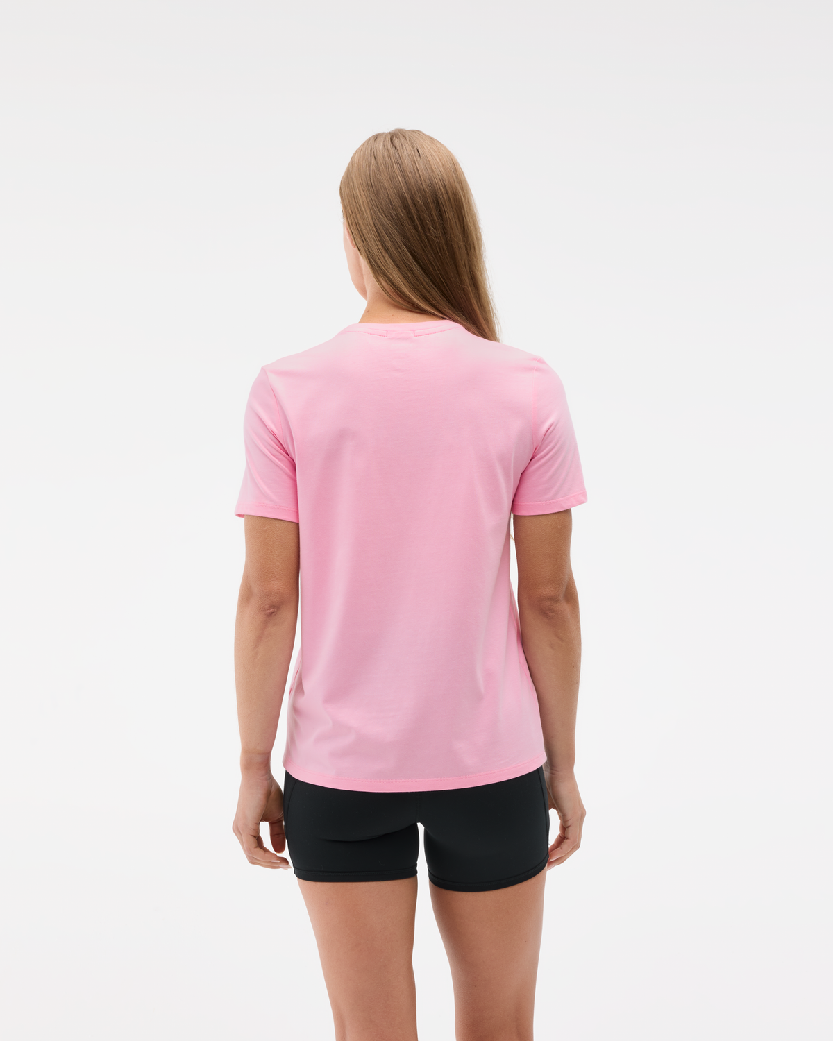 HOKA Core Logo Ctn SS Tee Mujer Bubble Gum — vista medial