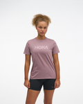 HOKA Core Logo Ctn SS Tee Mujer Dark Quartzite — vista lateral