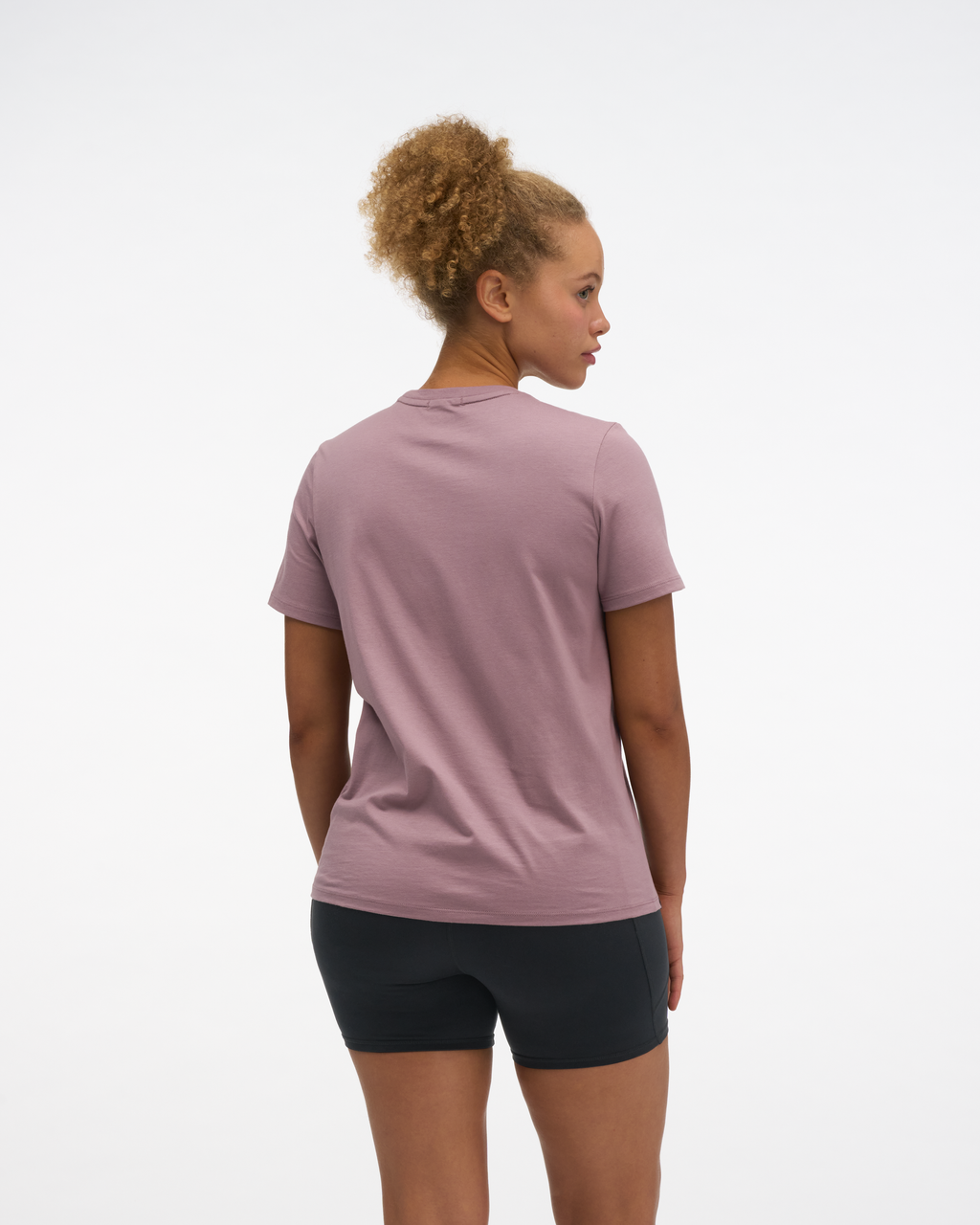 HOKA Core Logo Ctn SS Tee Mujer Dark Quartzite — vista medial