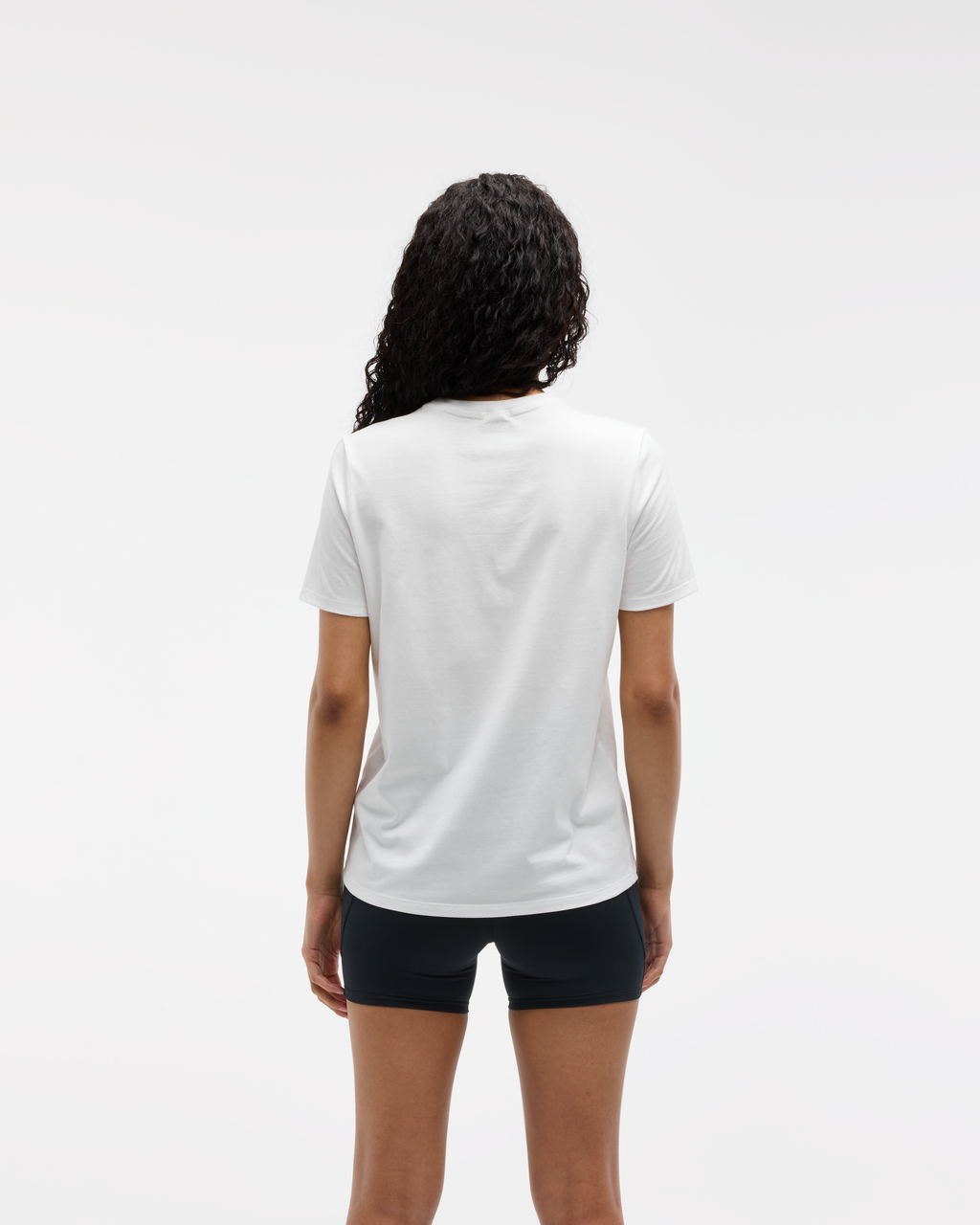 HOKA Core Logo Ctn SS Tee Mujer White — vista medial