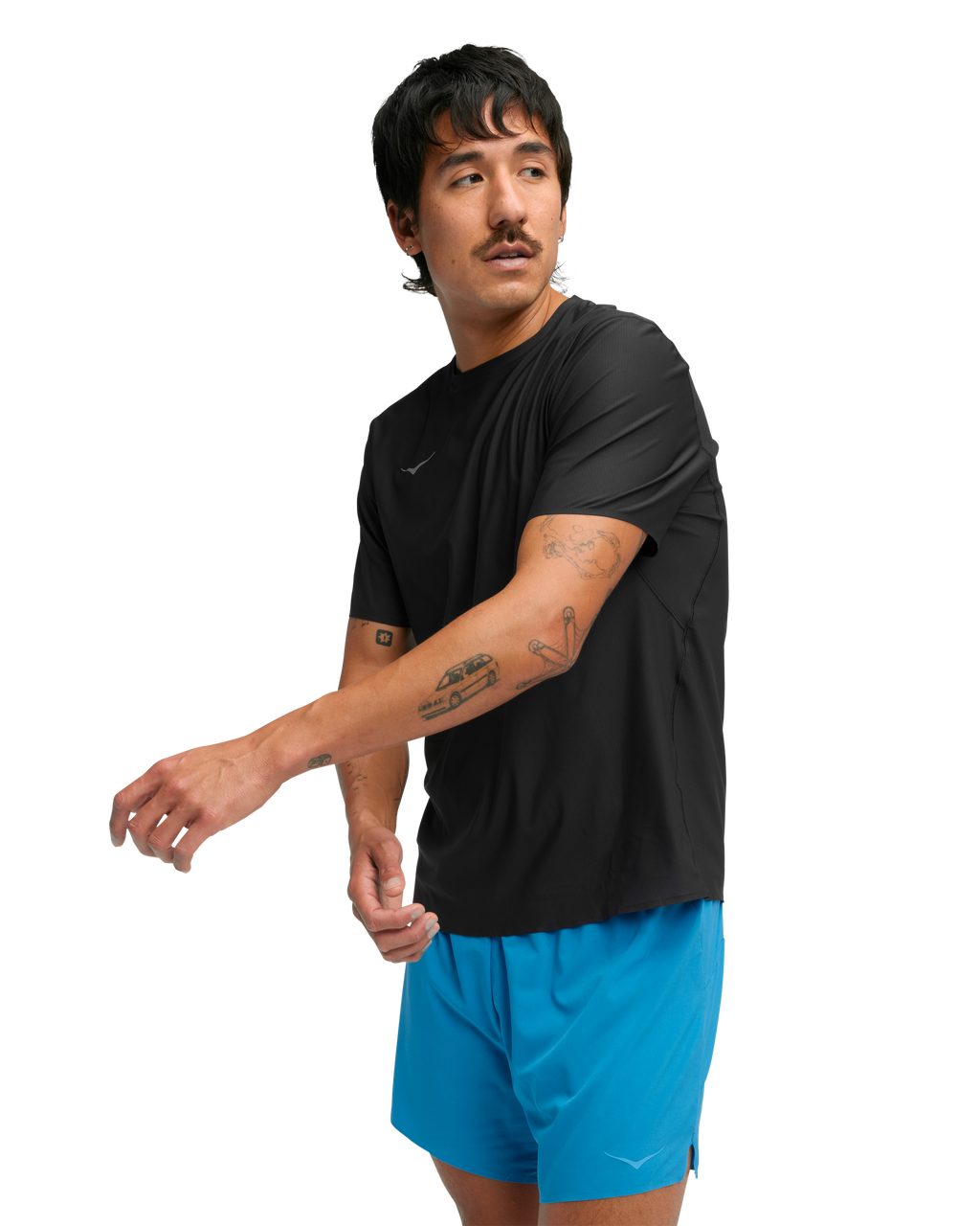 HOKA Airolite Short Sleeve 2.0 Hombre Black — vista tres cuartos