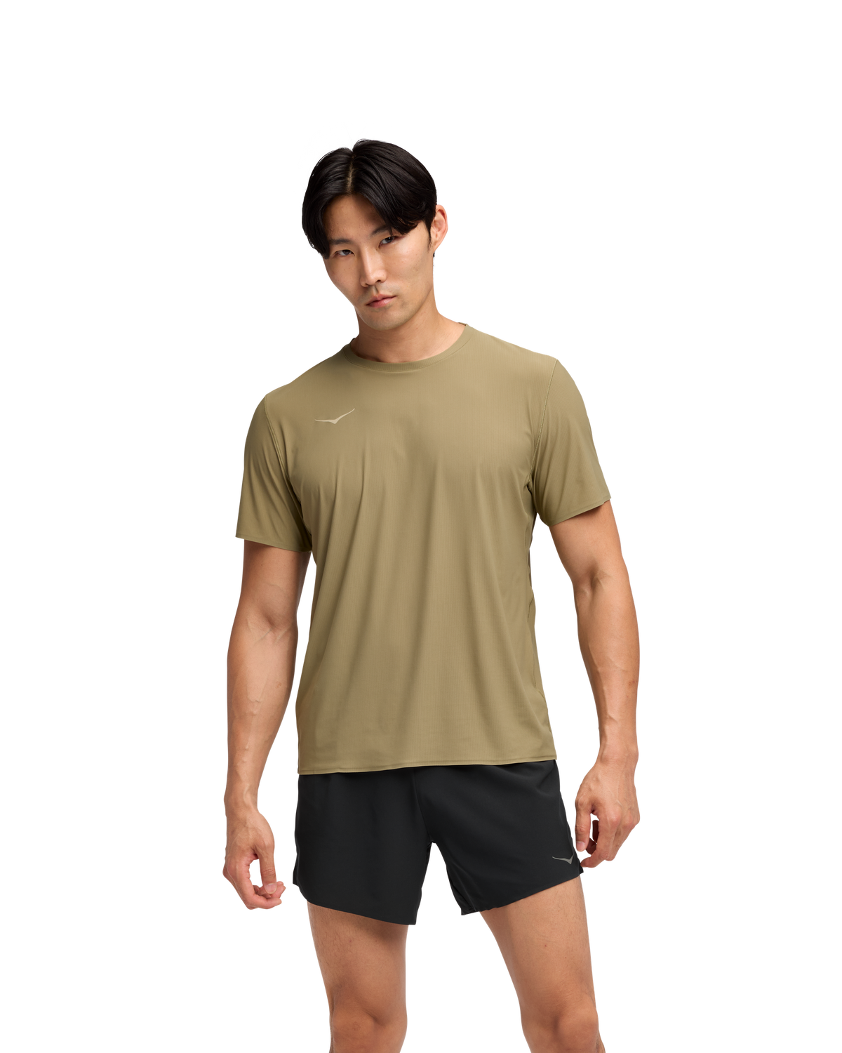 HOKA Airolite Short Sleeve 2.0 Hombre Wild Mushroom — vista lateral