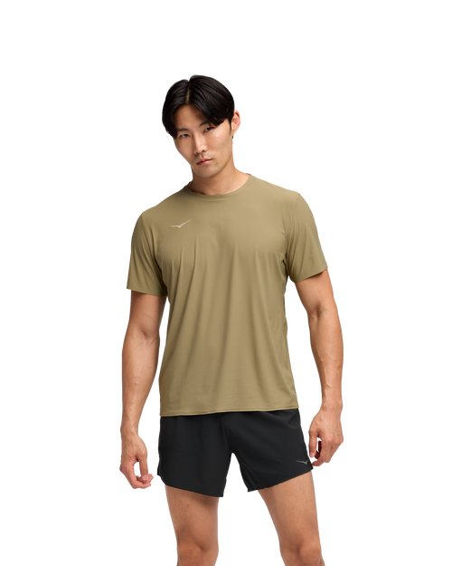 HOKA Airolite Short Sleeve 2.0 Hombre Wild Mushroom — vista lateral
