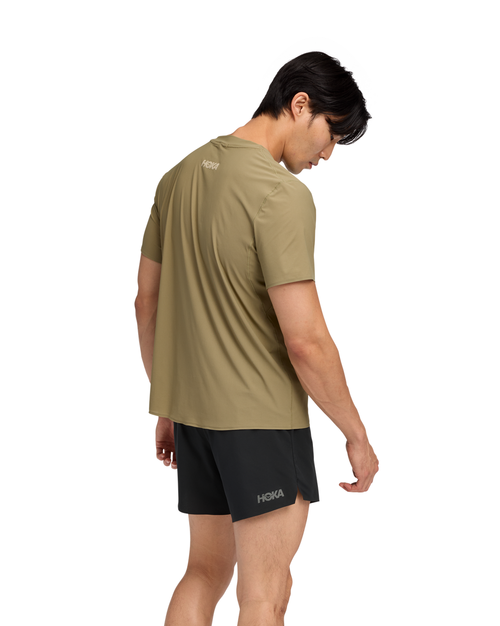 HOKA Airolite Short Sleeve 2.0 Hombre Wild Mushroom — vista medial
