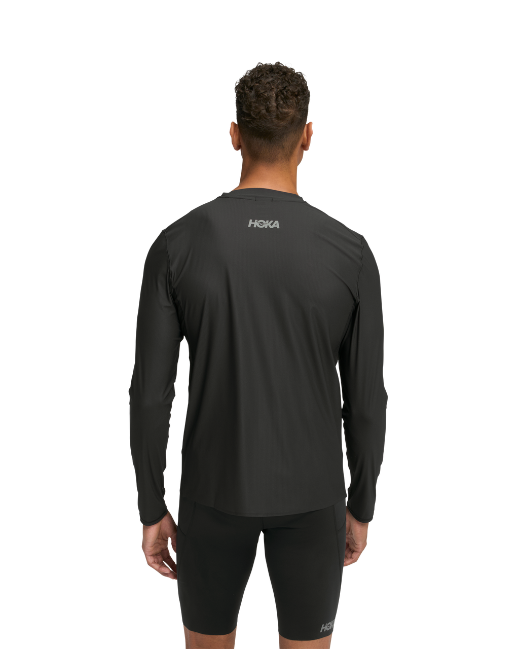 HOKA Airolite Long Sleeve 2.0 Hombre Black — vista medial