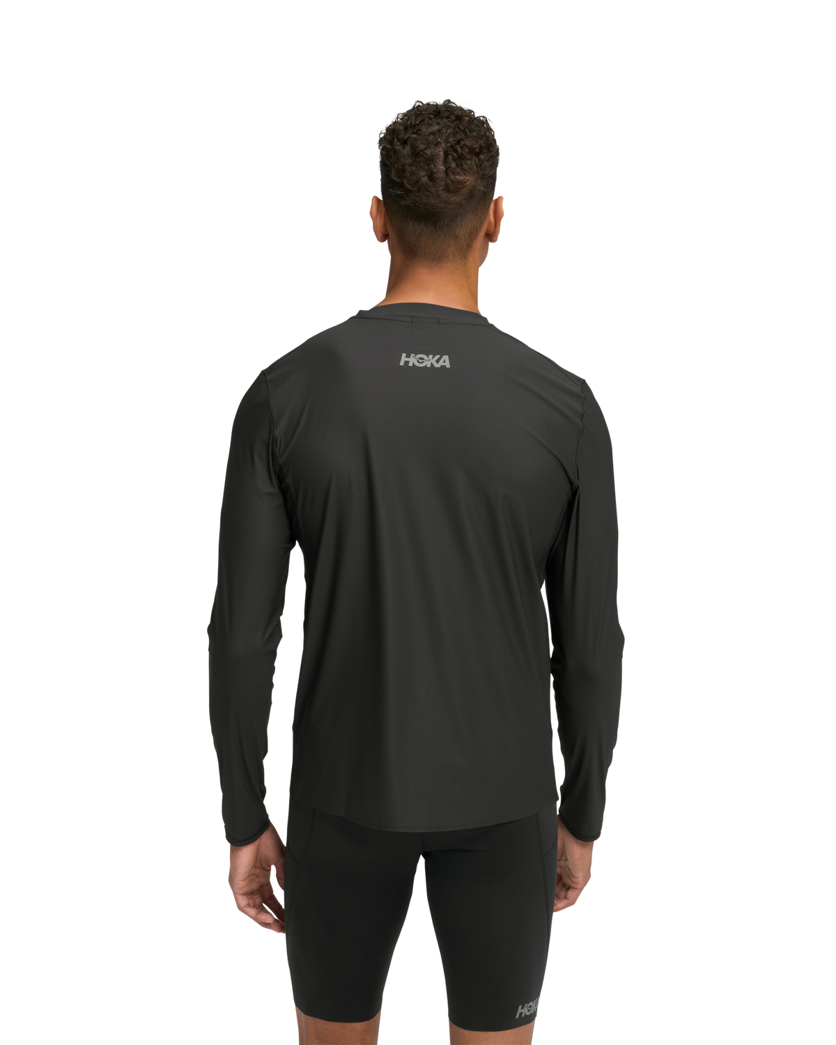 HOKA Airolite Long Sleeve 2.0 Hombre Black — vista medial