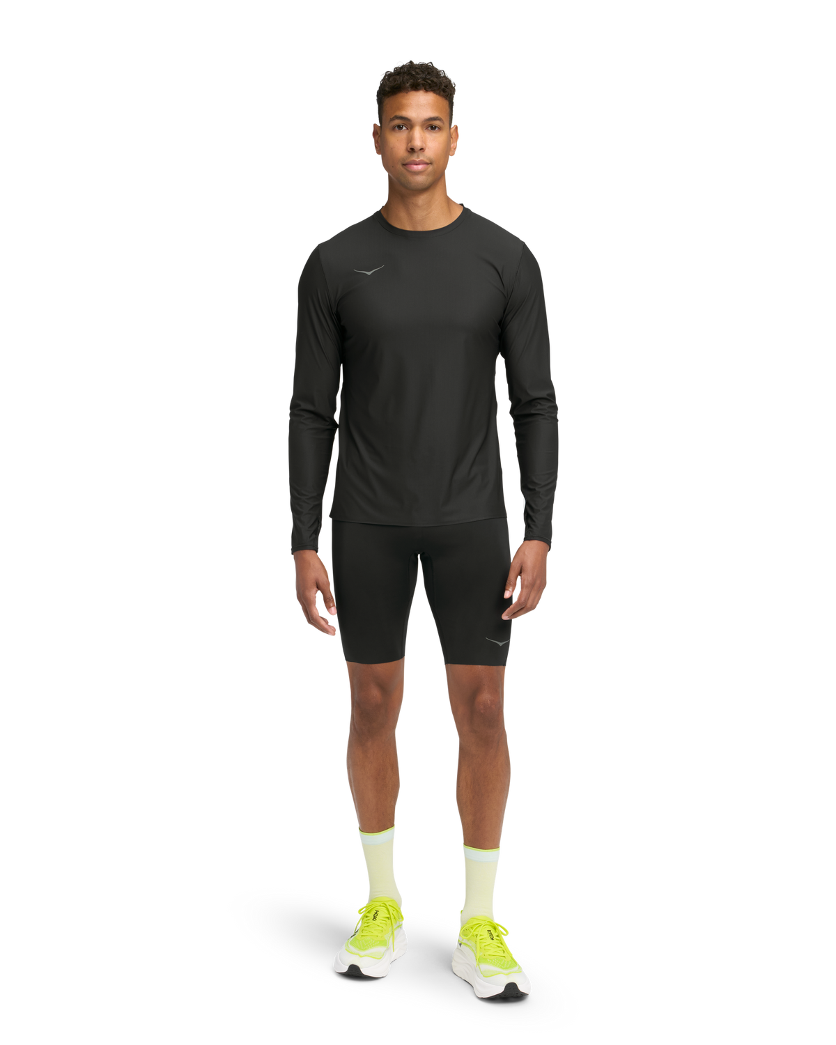 HOKA Airolite Long Sleeve 2.0 Hombre Black — vista frontal