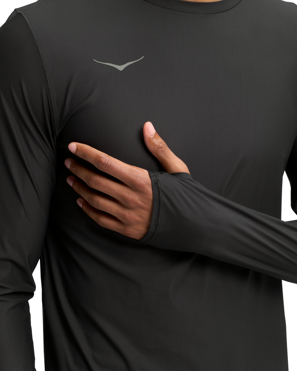 HOKA Airolite Long Sleeve 2.0 Hombre Black — vista superior