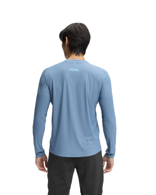 HOKA Airolite Long Sleeve 2.0 Hombre Foggy Night — vista medial