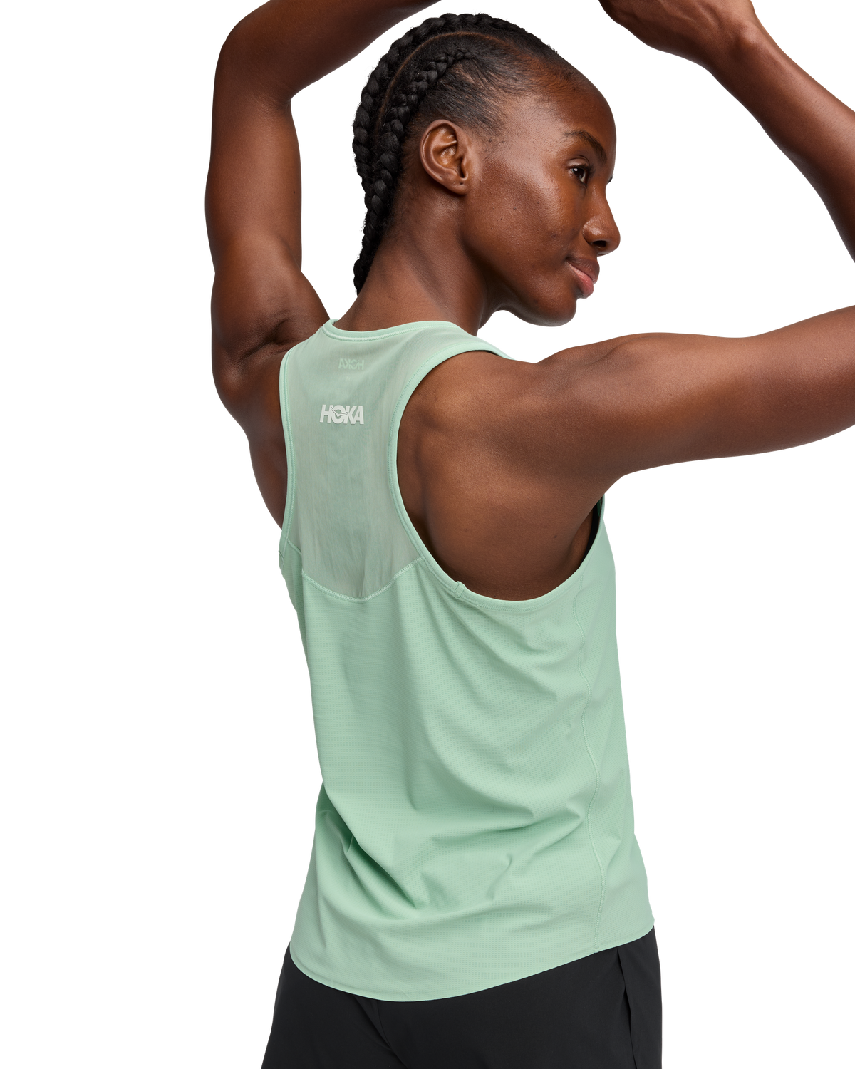 HOKA Airolite Tank 2.0 Mujer Jadeite — vista tres cuartos