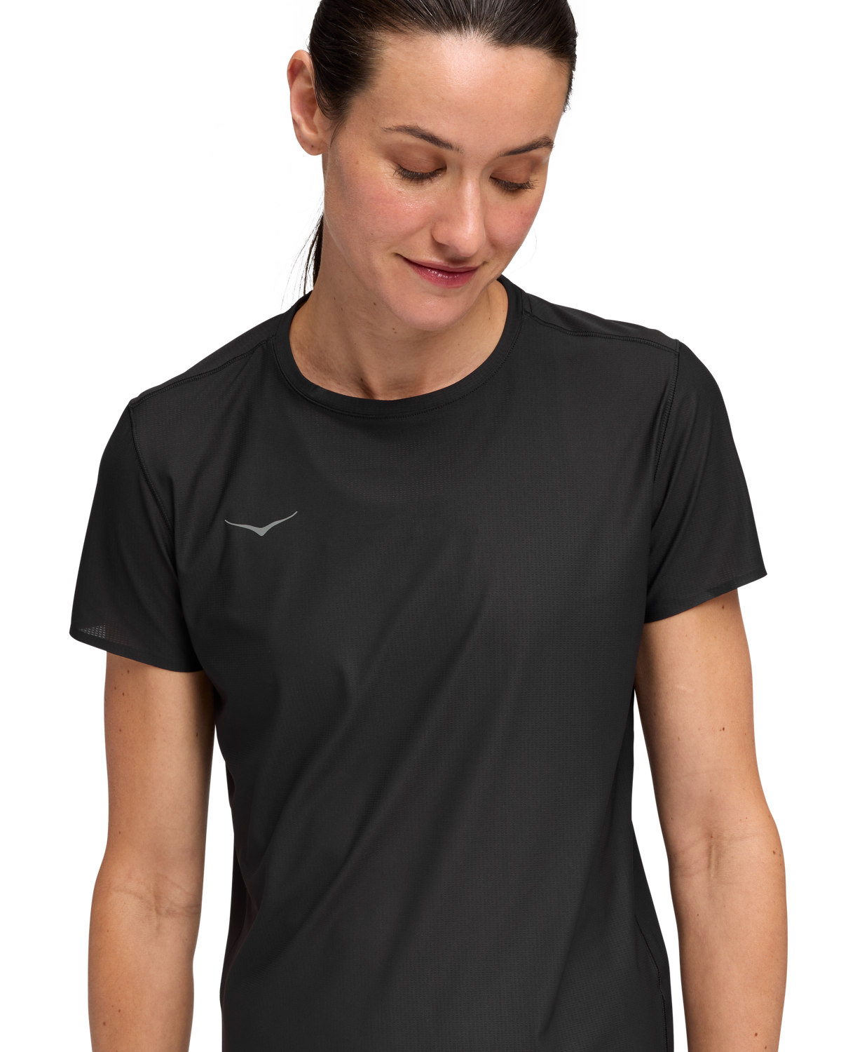 HOKA Airolite Short Sleeve 2.0 Mujer Black — vista tres cuartos