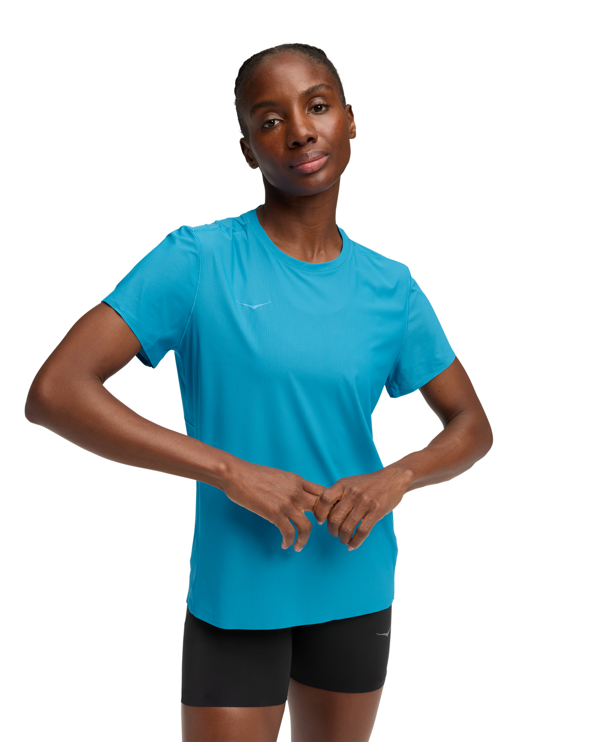 HOKA Airolite Short Sleeve 2.0 Mujer HOKA Blue — vista tres cuartos