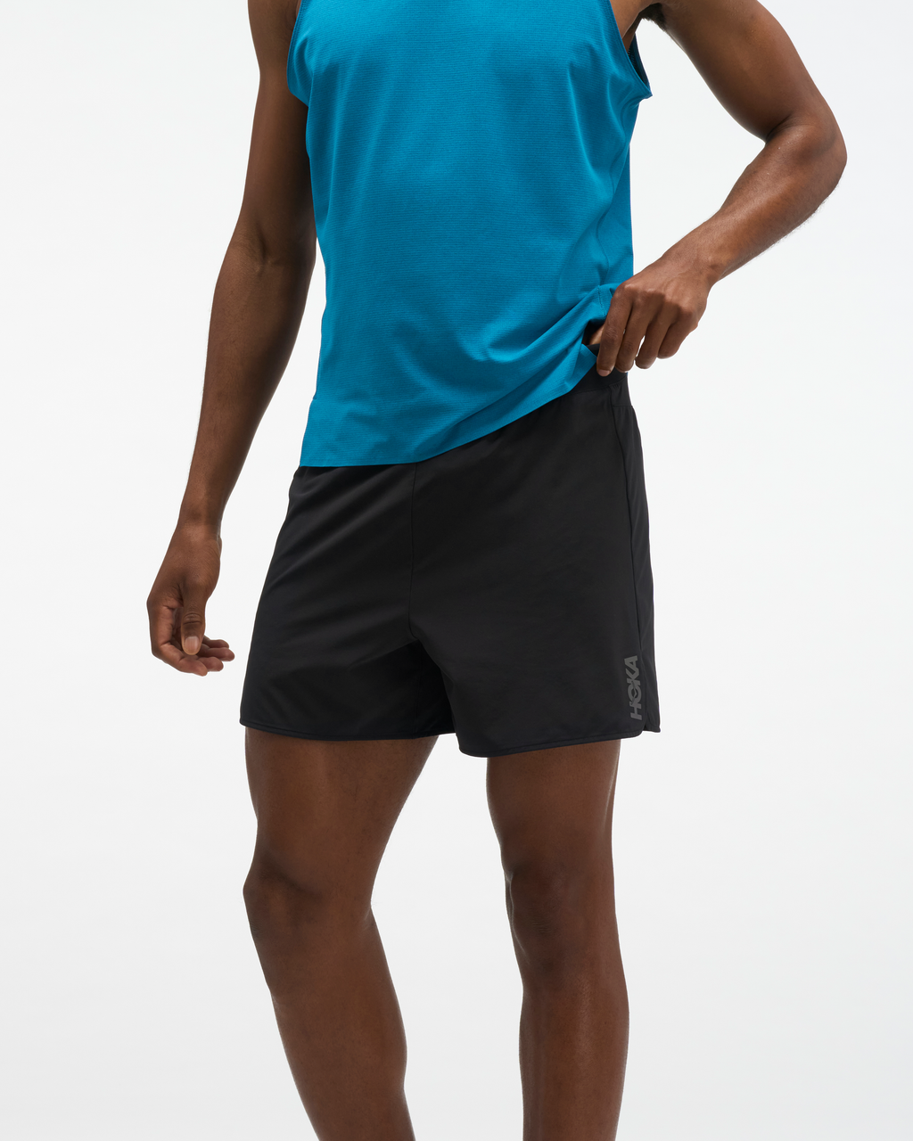 HOKA Glide Short 5'' Brief Hombre Black — vista lateral