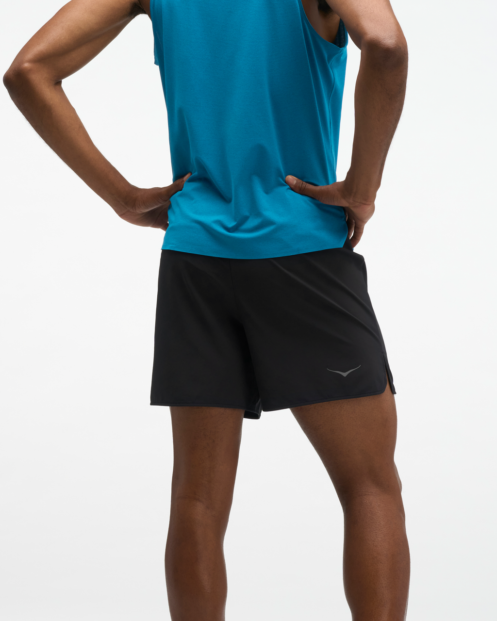 HOKA Glide Short 5'' Brief Hombre Black — vista medial