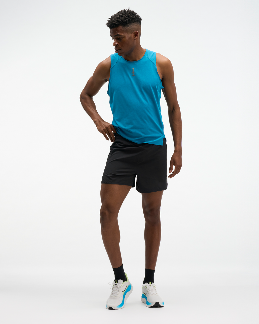 HOKA Glide Short 5'' Brief Hombre Black — vista frontal