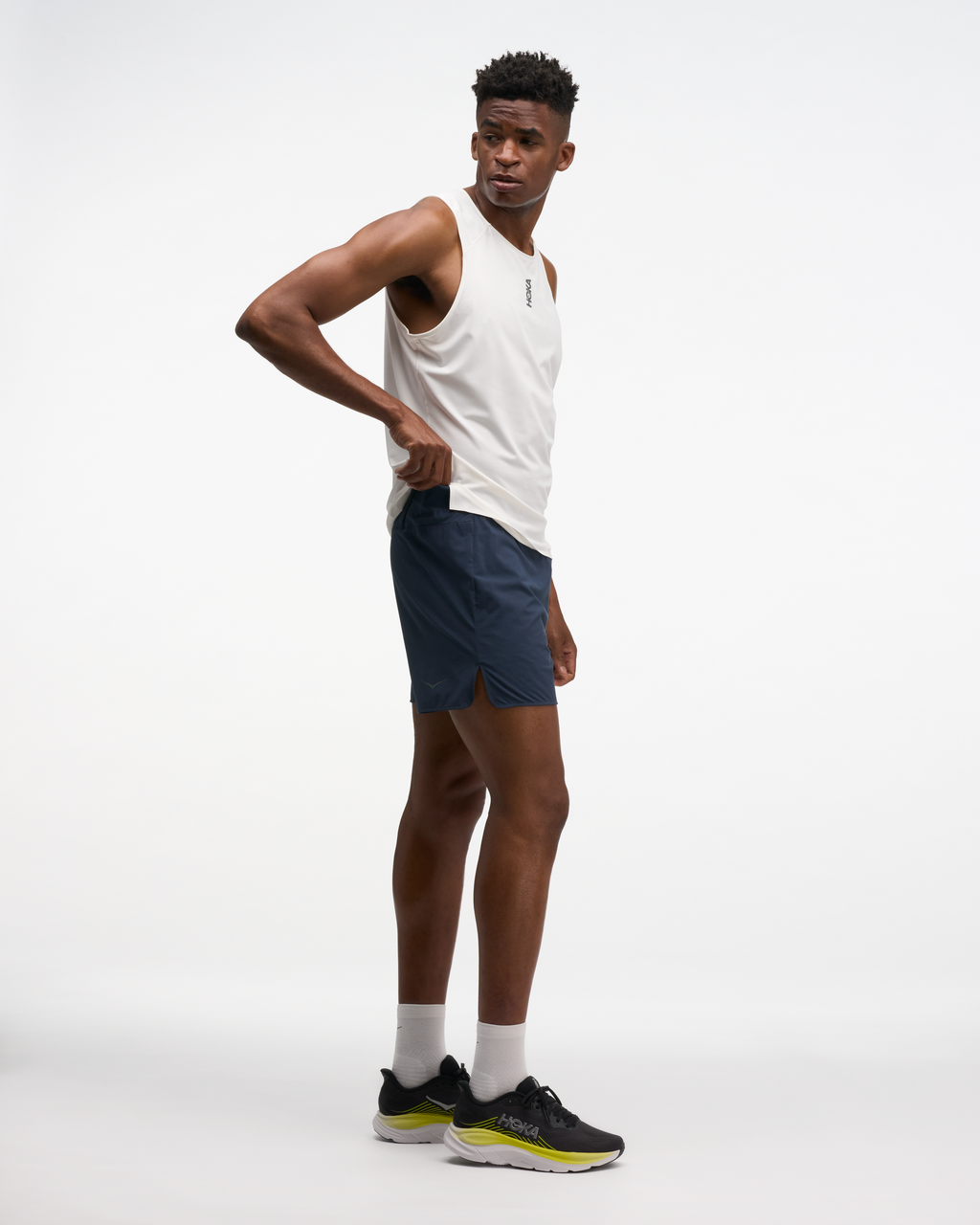 HOKA Glide Short 5'' Brief Hombre Varsity Navy — vista frontal