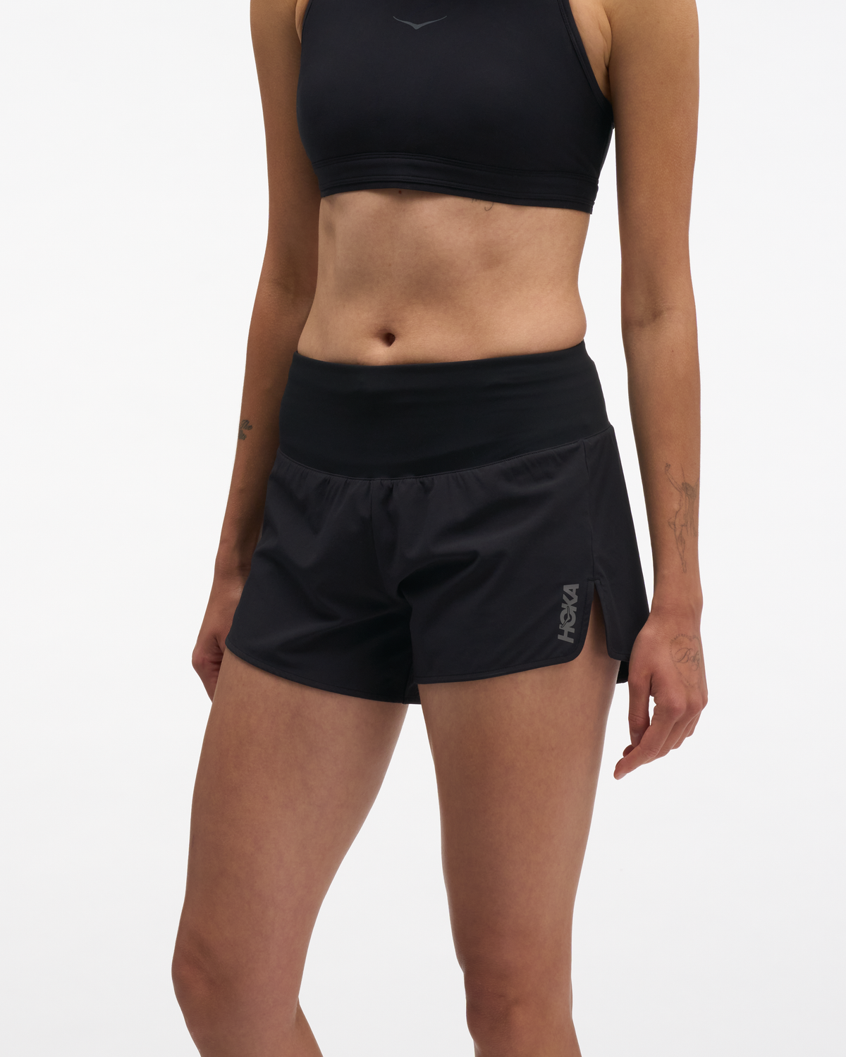 HOKA Glide Short Mr 3.5'' Brief Mujer Black — vista lateral